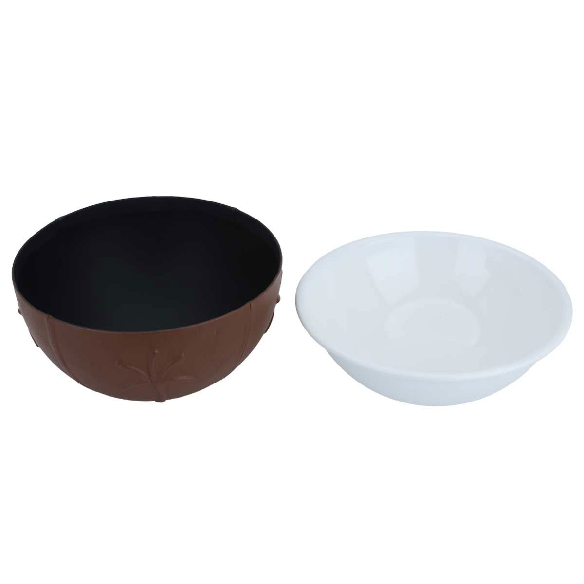 Al Saif Gallery porcelain bowl, 21 x 11 x 21 cm, wooded - white product image 1