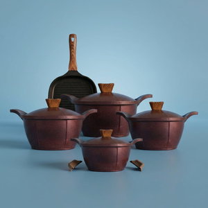 طقم قدور تيتانيوم نيوكين، 9 قطع - احمر product image