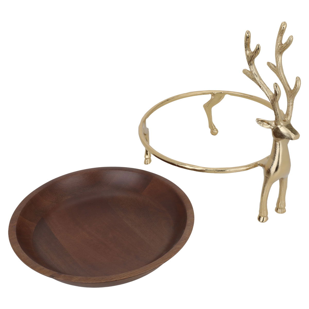 وعاء تقديم خشب السيف غاليري، 29×29×13 سم، دائري، قاعدة - بني خشبي product image 3
