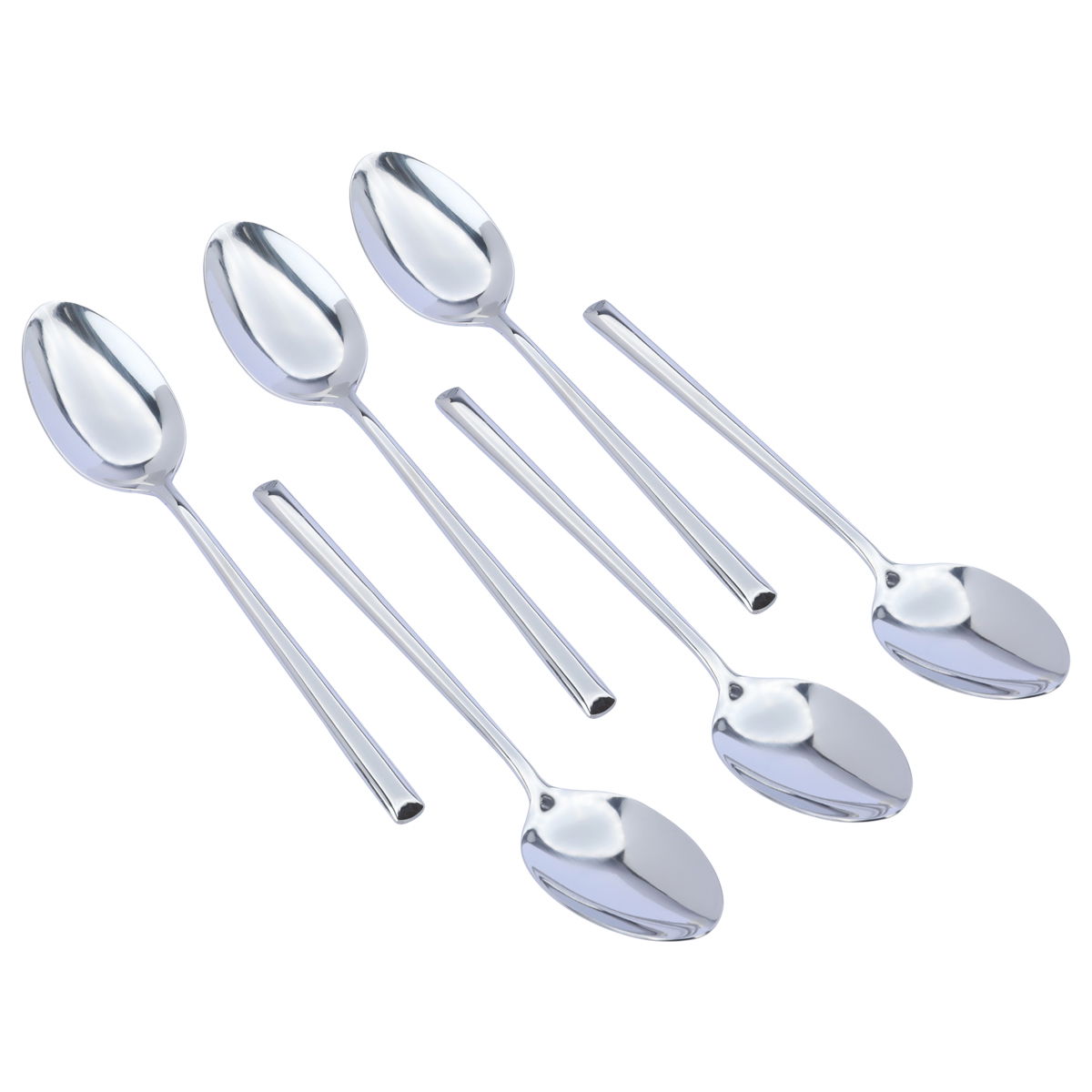 طقم ملاعق اكل سولا استيل السيف غاليري، 6 قطع، مخطط - فضي product image 1