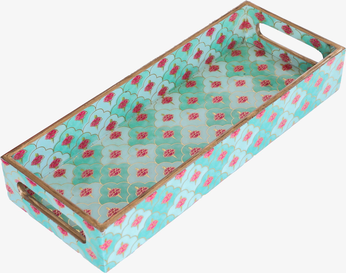 طوفرية تقديم خشب السيف غاليري، 13×5×2 سم، مستطيل، منقوش - أخضر فاتح product image 4