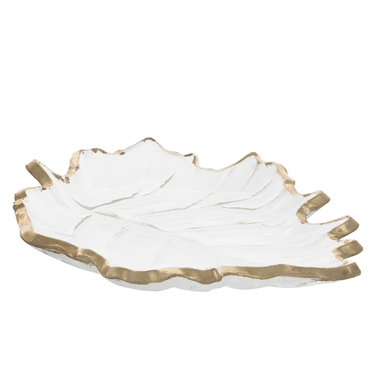 Al Saif Gallery glass dessert dish, 23 x 19 x 2.5 cm, leaf - clear product image 2