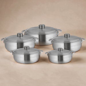 طقم قدور الومنيوم مايرولكس، مسطحة، 5 قطع - فضي product image