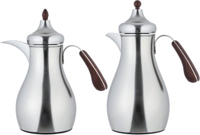 Al Saif Gallery Sama Thermos Set, 0.7/1 Liter, 2 Pieces, Inner Glass Container, Stainless Steel Outer Body - Silver product image 2