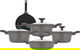 طقم قدور جرانيت وألمنيوم بغطاء زجاج روبوست، 9 قطع - بني فاتح product image 1
