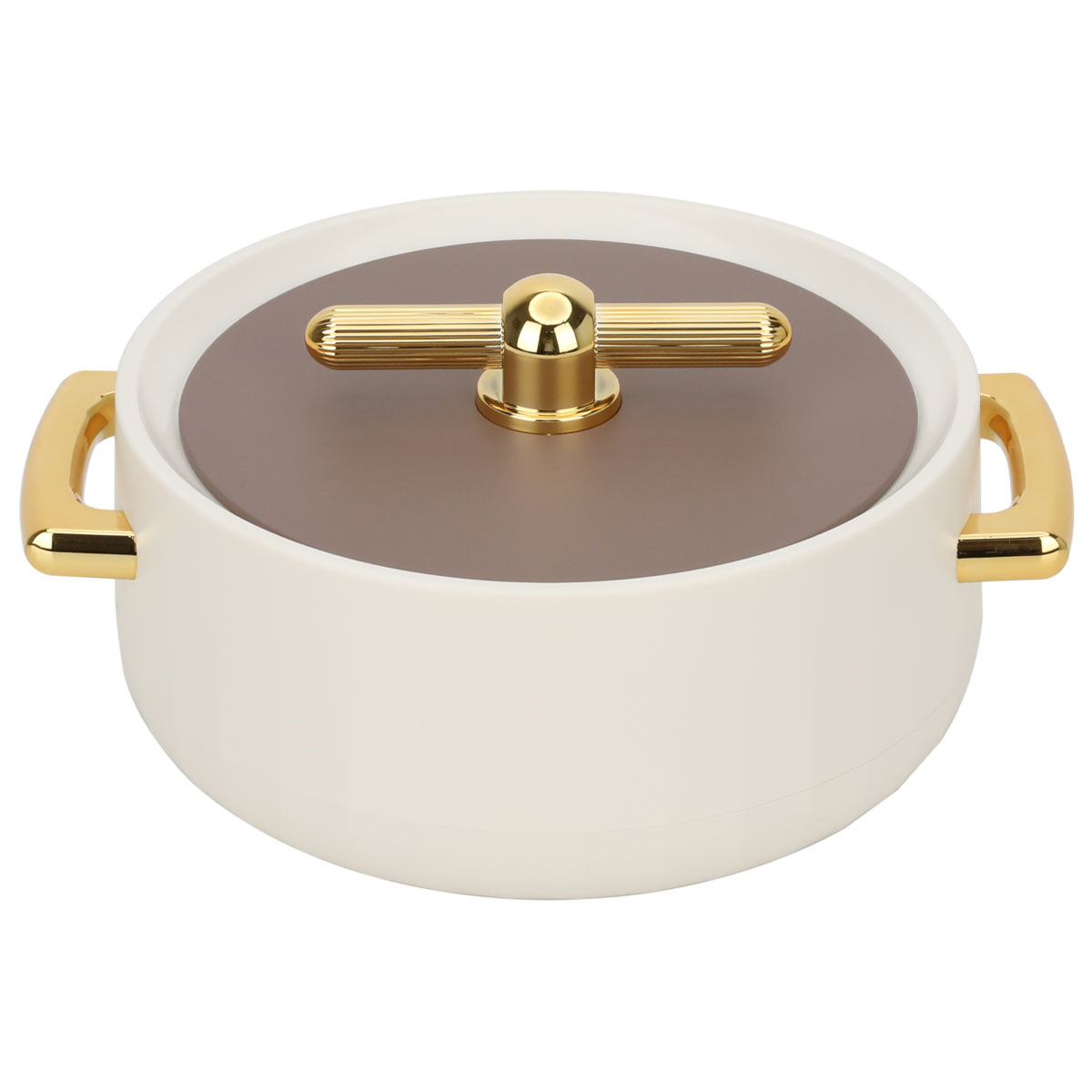 حافظة طعام دائرية بغطاء استيل السيف غاليري، 150 مللي - بيج product image
