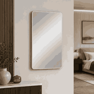 مراية مستطيلة زجاج، 140×70 سم، اطار معدن - فضي product image