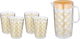 Geek with Al Saif Gallery acrylic cups, 1.5 liters / 400 ml, golden pattern, 5 pieces - clear product image 1