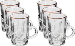 Al Saif Gallery Glass Tea Bialat Set, 6 Pieces - Clear Gold product image