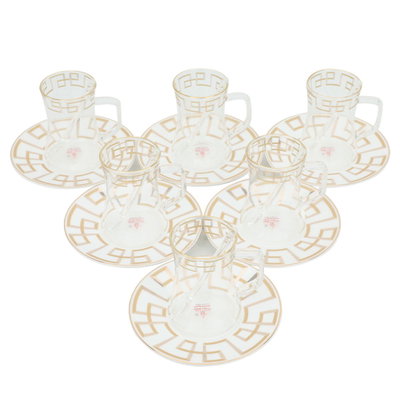 طقم بيالات شاي وقهوة بورسلان السيف غاليري، 27 قطعة - أبيض product image 2