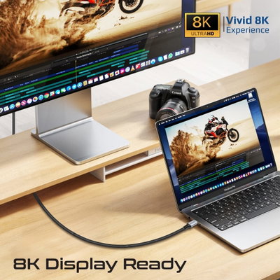 كابل USB4 بروميت باور بولت t5-80G، طول 1.2 متر، يدعم حتي قوة 240 واط، سرعة 80 جيجابت في الثانية - اسود product image 4