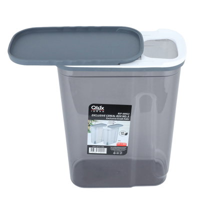 صندوق تخزين بلاستيك السيف غاليري، 4 لتر، بغطاء - رمادي فاتح product image 3