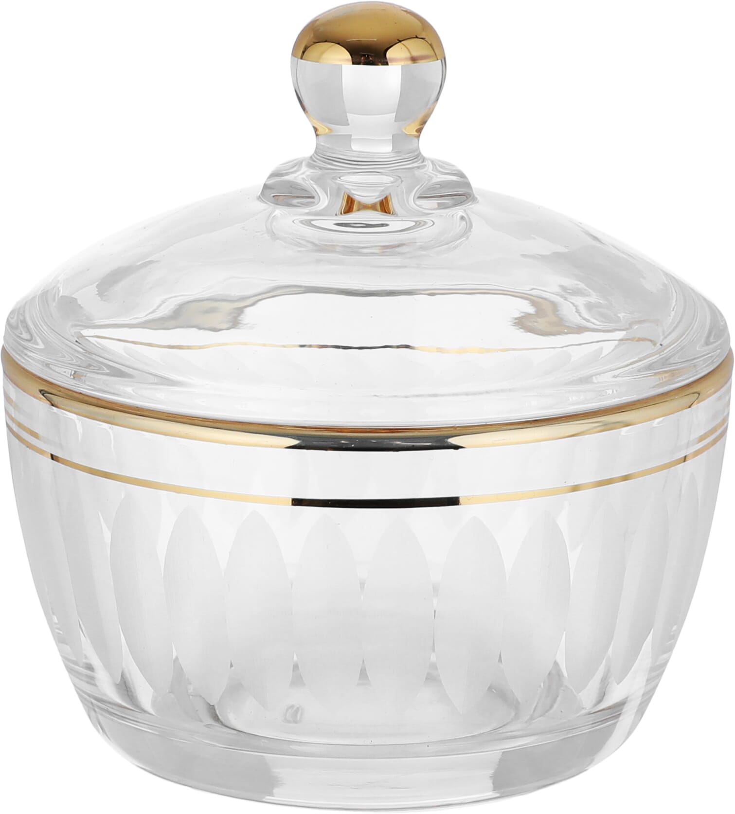 Al Saif Gallery glass tea and coffee serving set, 26 pieces, with golden lines - transparent product image 5
