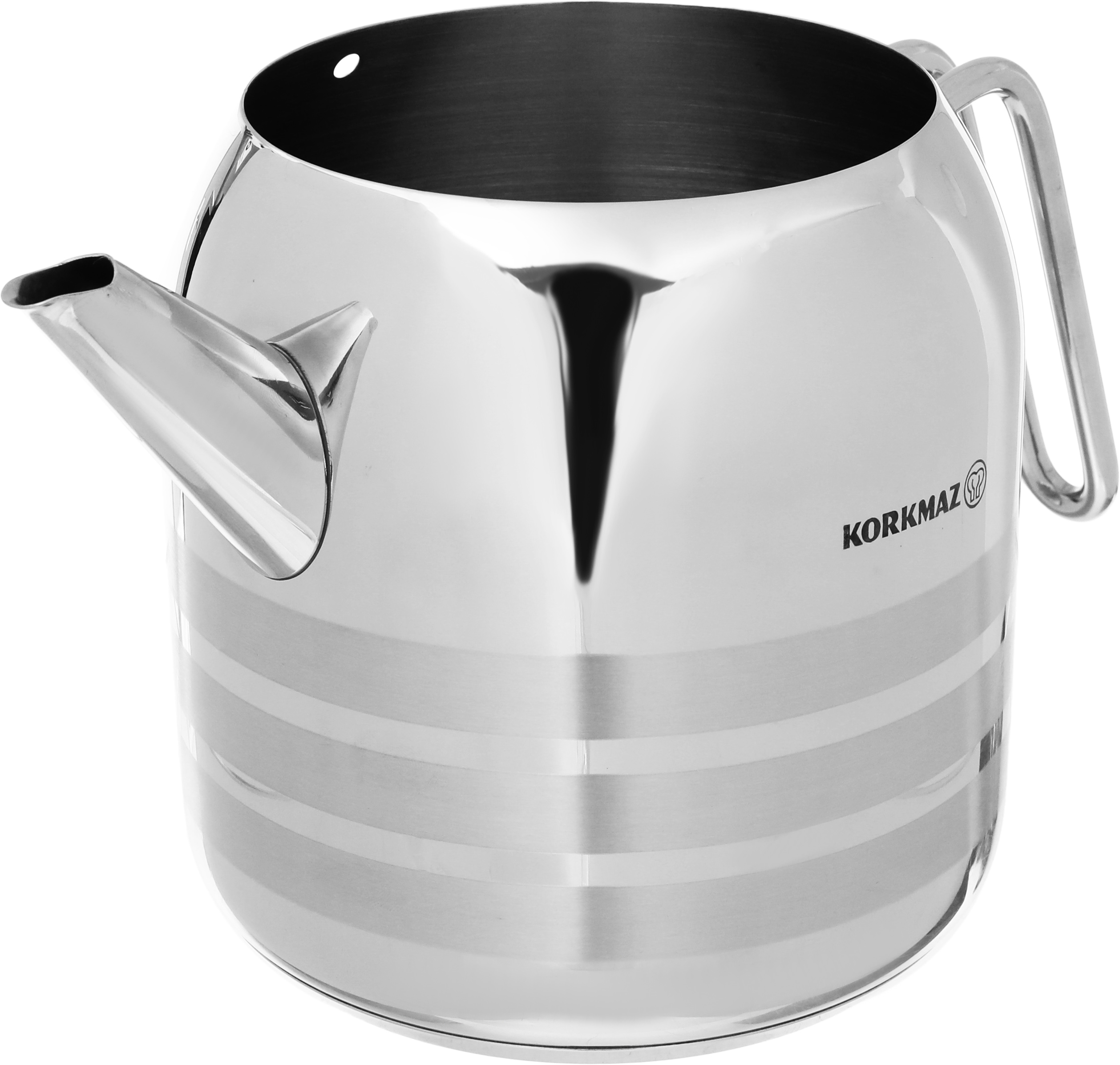 korkmaz Double Steel Turkish Tea Set, 1.3/3 Liter - Silver product image 2