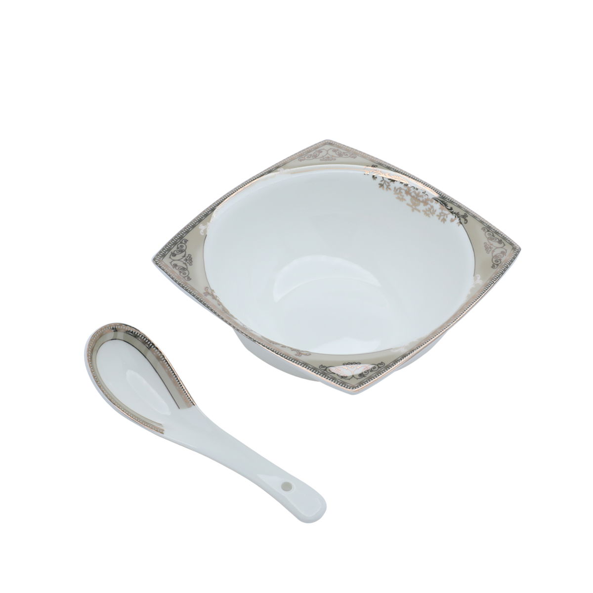 طقم سفرة بورسلان السيف غاليري، مربع، 86 قطعة - أبيض product image 8