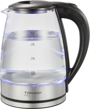 غلاية كهربائية تايفون، 2200 واط، 1.8 لتر، TY-01-008 - شفاف اسود product image