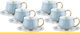 Al Saif Gallery porcelain coffee cup set, rose pattern, with saucer, 12 pieces - light gray product image 1