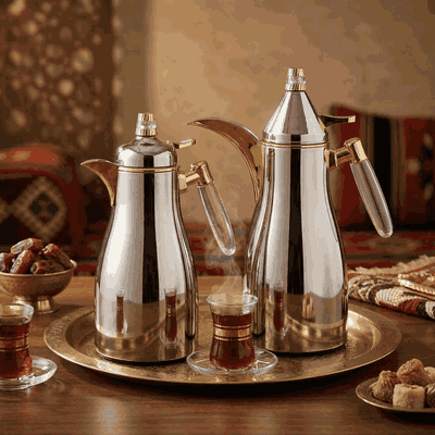 Alsaif Gallery Falwah Thermos Set, 2 Pieces, 1/1 Liter, Glass inner container, Stainless Steel Body - Silver product image 10