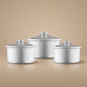 AlSaif Plus Aluminum Cookware Set, 3 Pieces - Silver product image