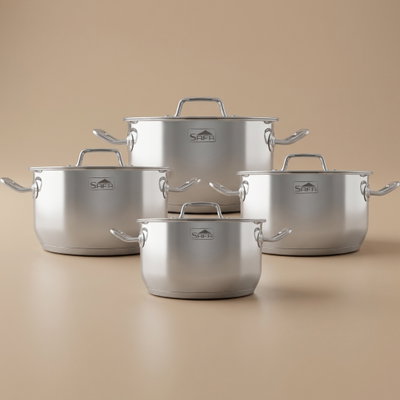طقم قدور بوهارا ستاينلس استيل السيف، 8 قطع - فضي product image 1