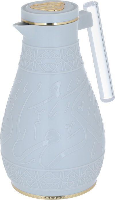 KaramAl Saif Gallery Thermos Set, 1/0.65 L, 2 Pieces, Inner Glass Vacuum Flask, Pressure Cooker - Light Grey product image 7