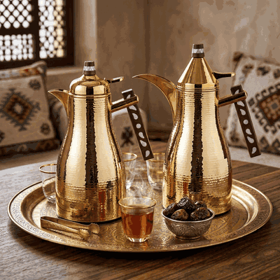 طقم ترامس فلوة السيف غاليري، قطعتين، 1/1 لتر، حافظة داخلية زجاج حراري، هيكل خارجي استيل - ذهبي product image 2