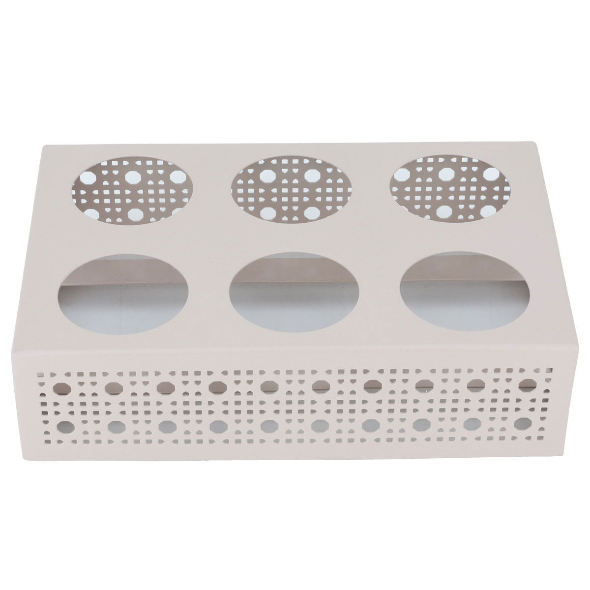 Al Saif Gallery Steel Bottle Holder, 6 x 17 x 25 cm, 6 compartments, with base - Beige product image