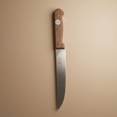 Steel knife with wooden handle, 7 inches, Japanese - brown product image 1