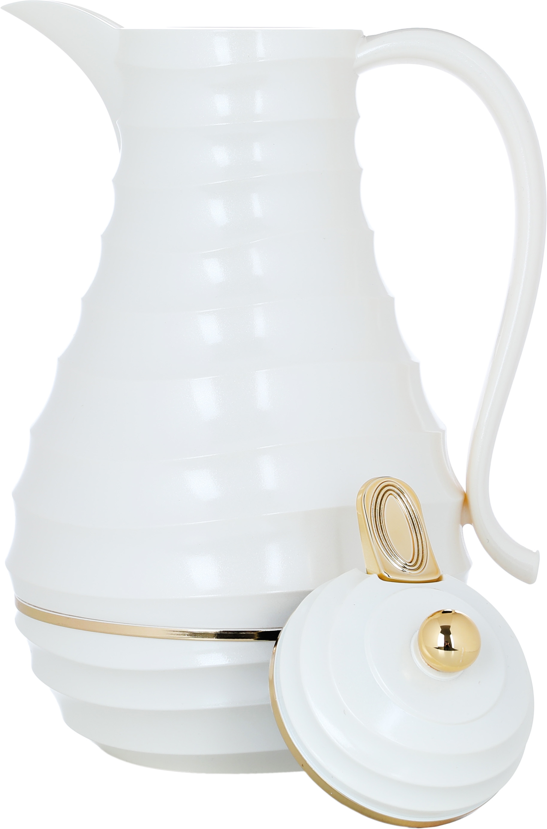 Al Saif Gallery Blanca thermos set, 1/0.75 liter, 2 pieces, thermal glass inner shell, plastic outer shell - pearl product image 6