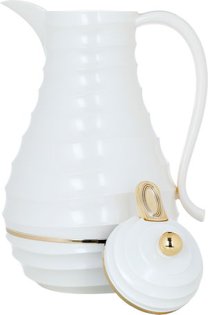 Al Saif Gallery Blanca thermos set, 1/0.75 liter, 2 pieces, thermal glass inner shell, plastic outer shell - pearl product image 6