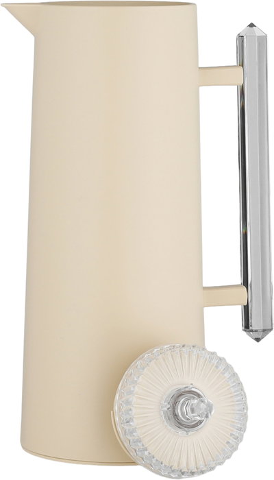 Glory Lean Thermos, 1 Liter, Glass Inner Container, Push Button, Transparent Handle - Dark Beige product image 5