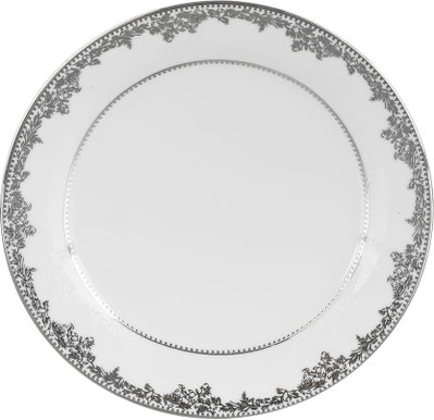 طقم سفرة بورسلان ريدج، 122 قطعة - ابيض فضي product image 12