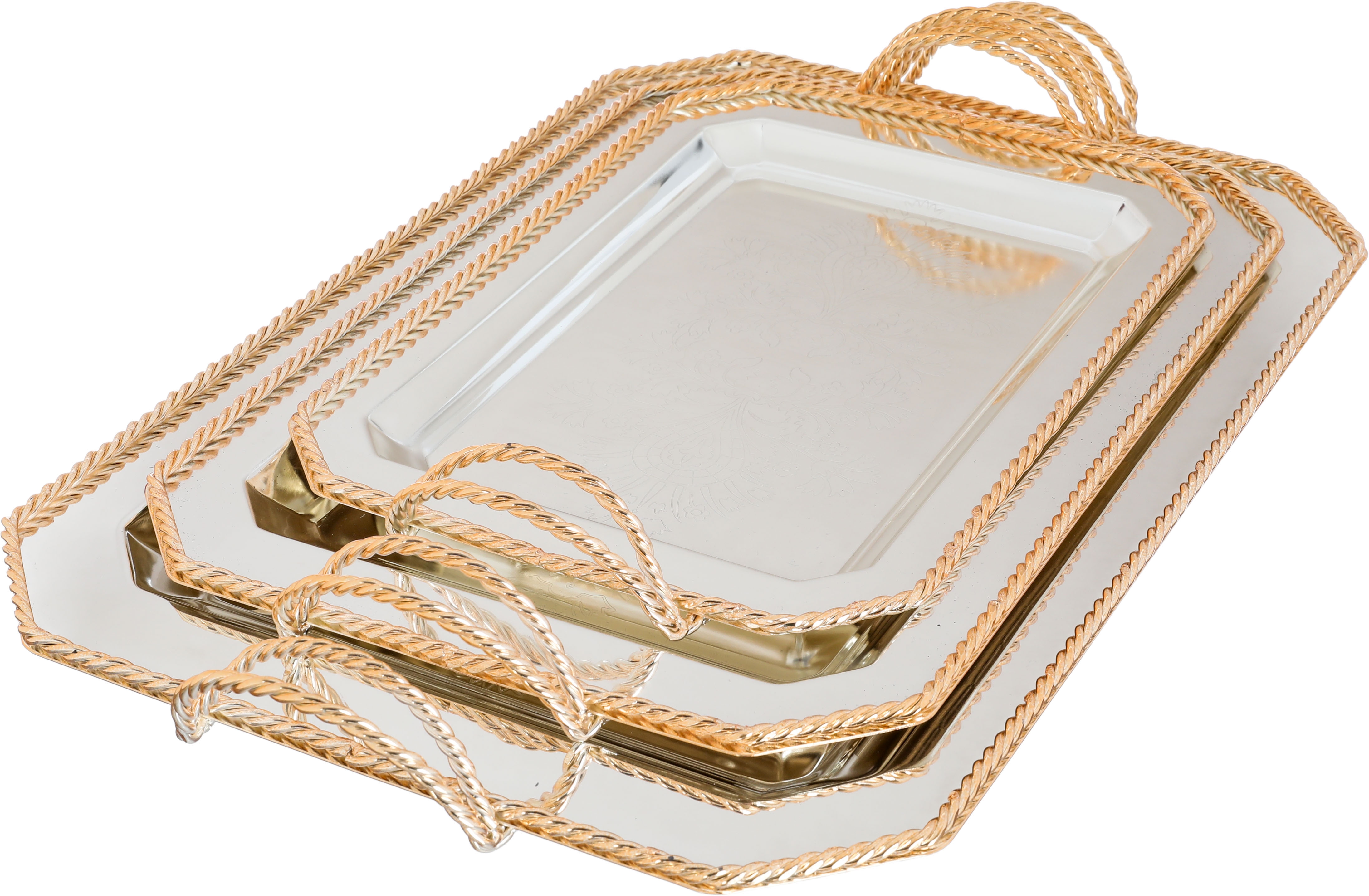 Al Saif Gallery steel topper set, 3 pieces - silver product image