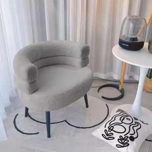 Modern Metal Chair, 70×75×50 Cm, Boucle Fabric And Foam - Gray product image