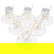 AlSeif Gallery 25-Piece Porcelain Glass Cup and Saucer Set with Incense Burner - White Gold product image 3