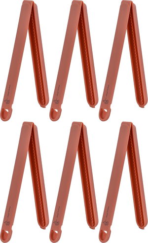 طقم مشابك أكياس بلاستيك السيف غاليري، 14 سم، 6 قطع - بني فاتح product image