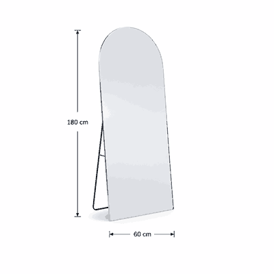 مراية ستاند زجاج، 180×60 سم، ستاند معدن - فضي product image 3