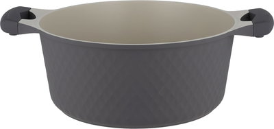 طقم قدور داي كاست الومنيوم روبوست، 7 قطع، غطاء زجاج، يد سيليكون - رمادي غامق product image 3