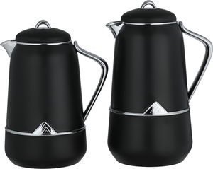 طقم ترامس لالوزا، قطعتين، 0.7 / 1 لتر، خامة داخلية زجاج، يد فضي، غطاء ضغاط - اسود فضي product image