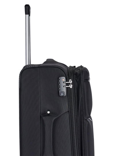 طقم شنط سفر قماش ليمرا، 3 مقاسات، 4 عجلات، حركة بزاوية 360 درجة، LMA-1003-3 - اسود product image 5