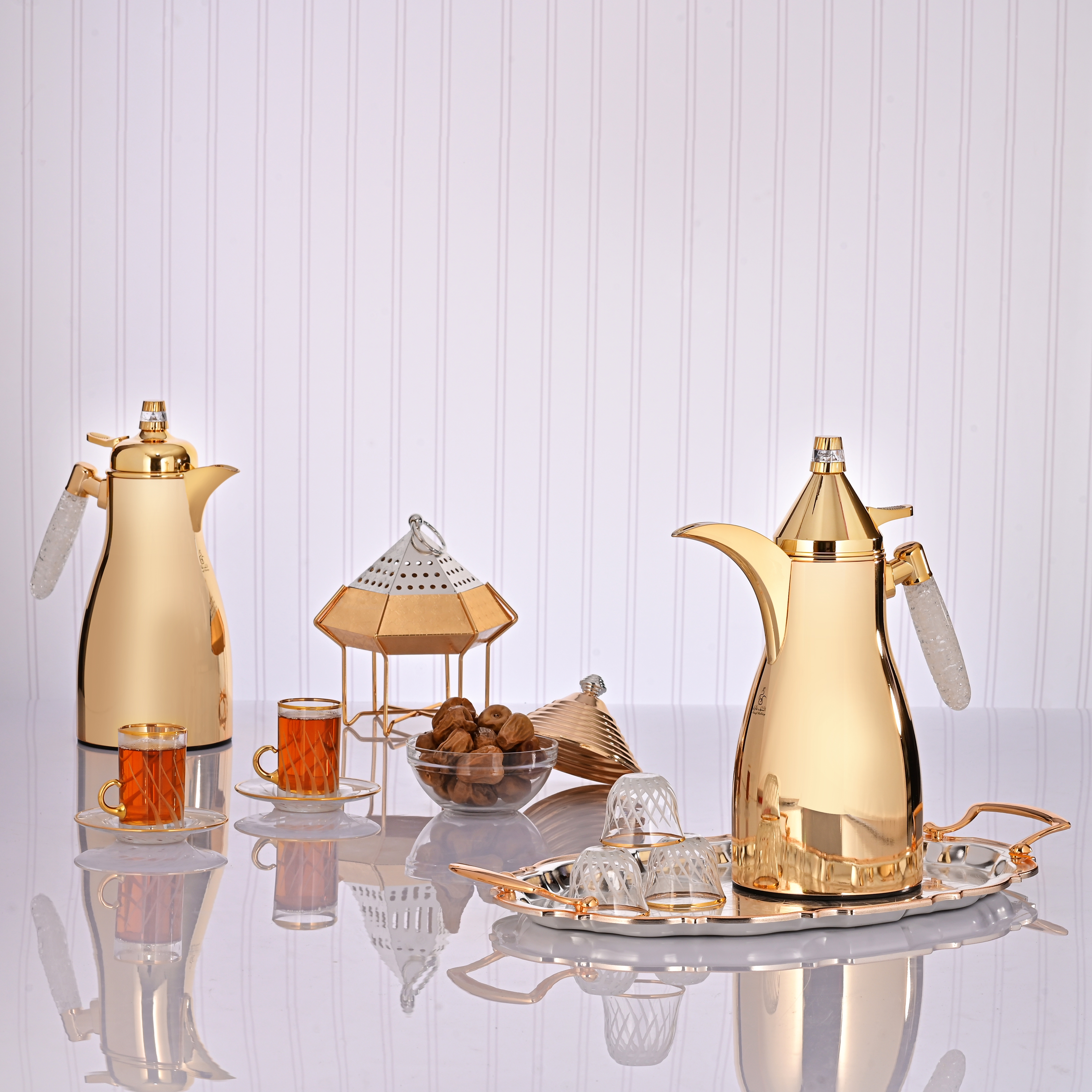 طقم ترامس استيل السيف غاليري(ميمونة)،1 لتر، 2 حبة - ذهبي product image 10