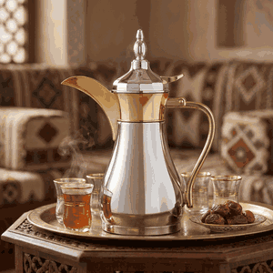 Alsaif Gallery Sulaiman Thermos, 1 liter, stainless steel inner case, stainless steel outer body - silver gold product image 2