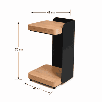 طقم طاولات خشب MDF و معدن، 3 قطع - بنى اسود product image 4
