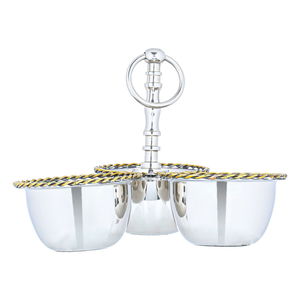 شيالة مكسرات استيل السيف غاليري، 3 خانات، دائري - فضي product image