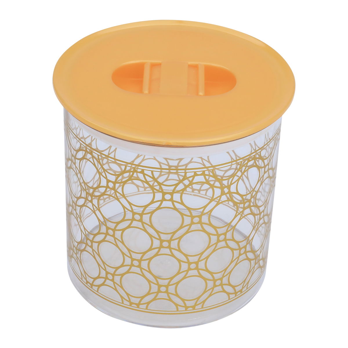 Al Saif Gallery plastic boxes set, round, golden circle pattern, 4 pieces - white product image 2