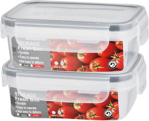 طقم علب تخزين بلاستيك السيف غاليري، 15x10x6 سم، 2 قطع، مستطيل - شفاف product image
