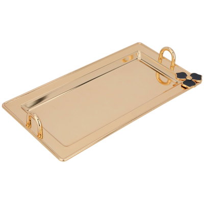 Al Saif Gallery steel tofary set, 2 dates, cover, 3 pieces - gold product image 2