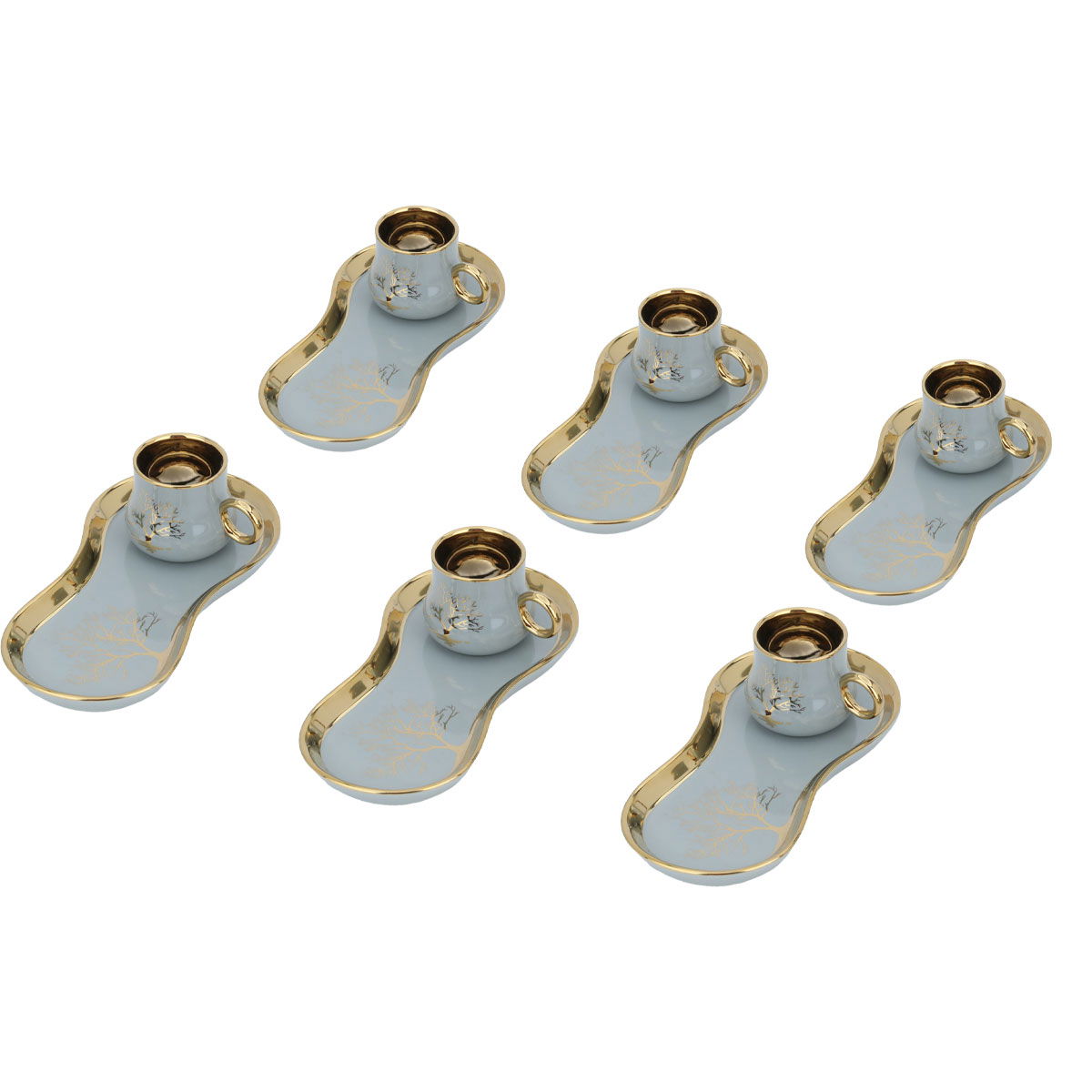 طقم فناجين قهوة بورسلان السيف غاليري، 12 قطعة، صحن - أبيض product image 2