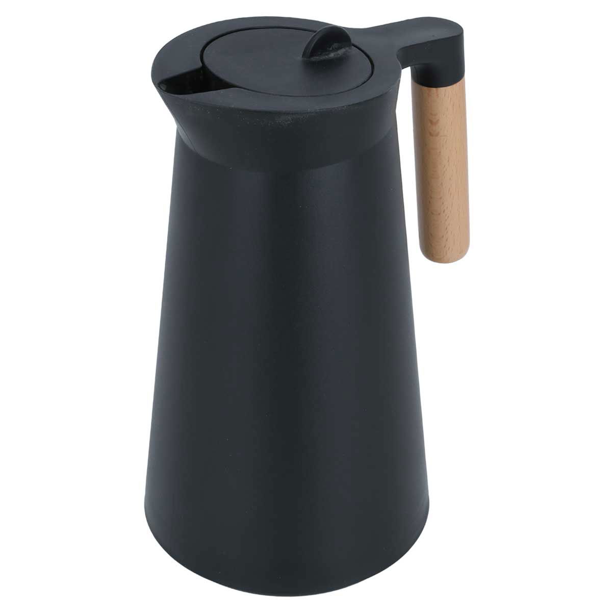 Timeless Linda Thermos, 1 liter, wooden handle, thermal glass inner shell, plastic outer shell - black product image 2
