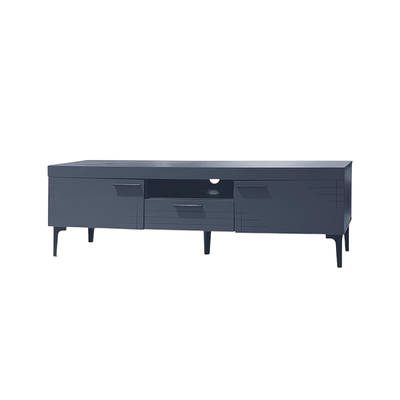 Modern TV unit, MDF wood, 46×140×40 cm - dark gray product image 2